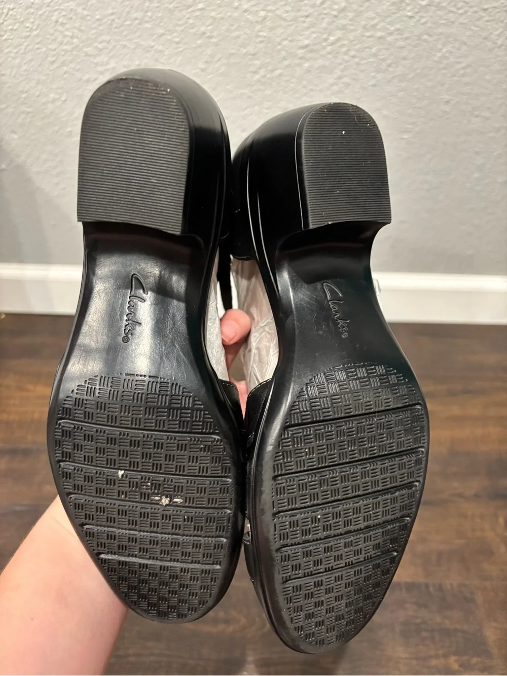 Clarks Black Mary Jane Low Heel Dress Shoes